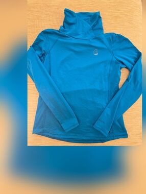 Cavallo Equestrian Thermal Teal Active Long Sleeve Top Back Pocket Size 14 (42)